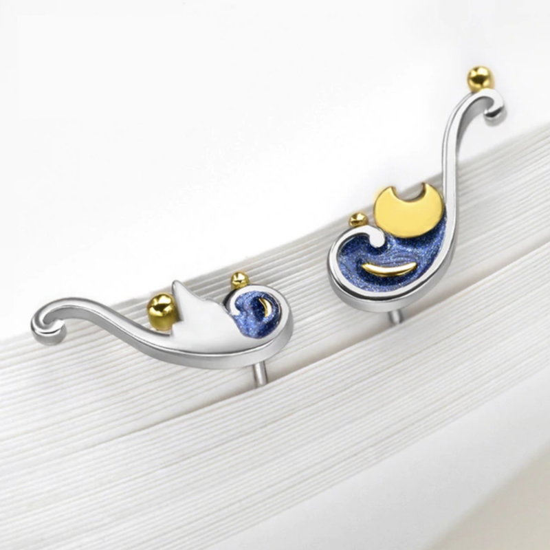 Van Gogh Starry Night inspired Earring