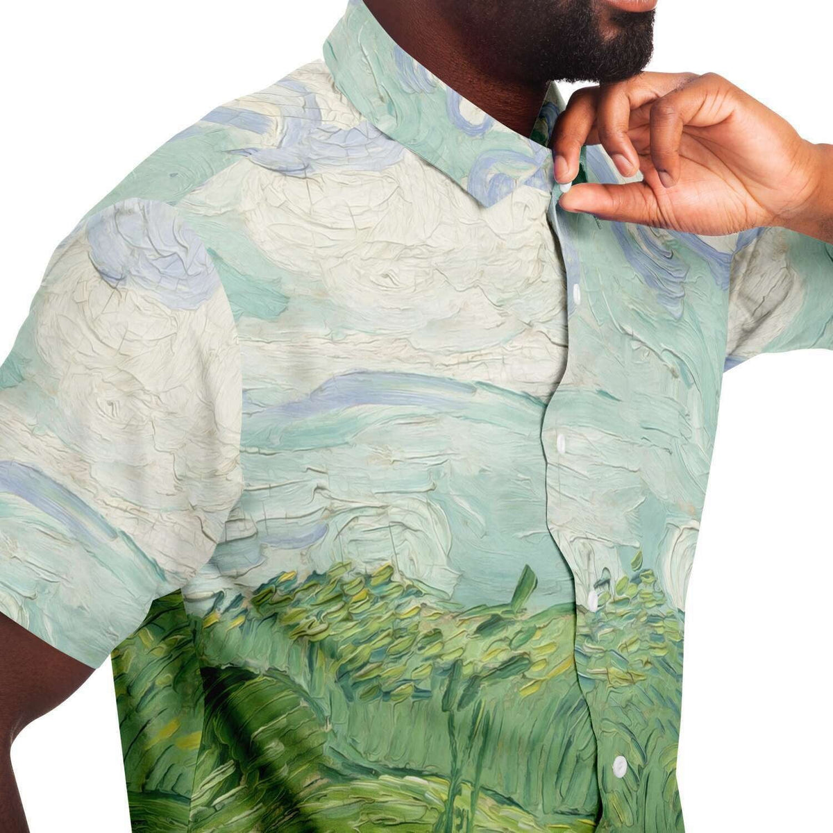 Van gogh green field Buttoned Shirt