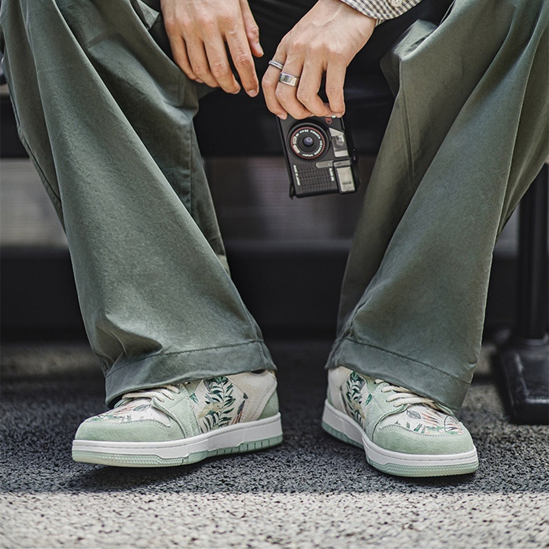 Verdant Impression, Watercolor Sneakers