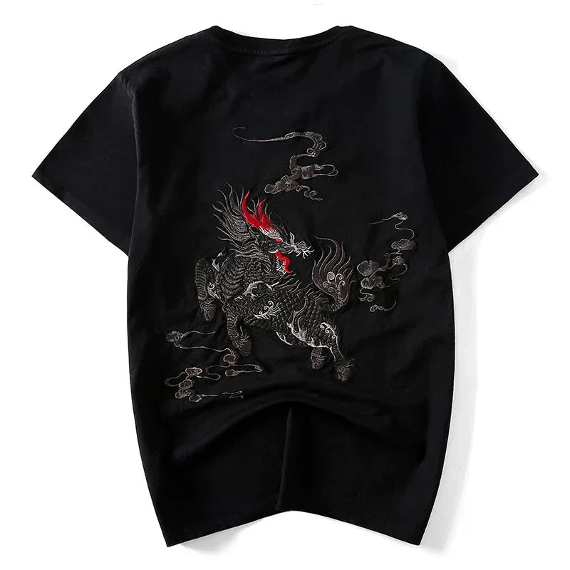 Qilin Embroidered T-shirt