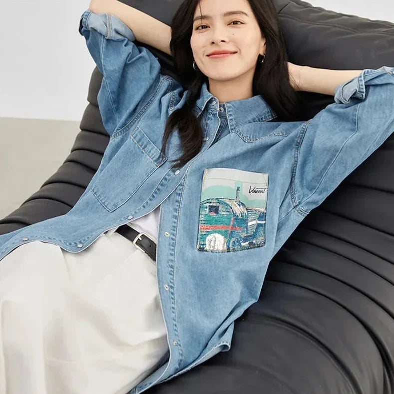 Vincent Van Gogh Inspired Denim Jacket