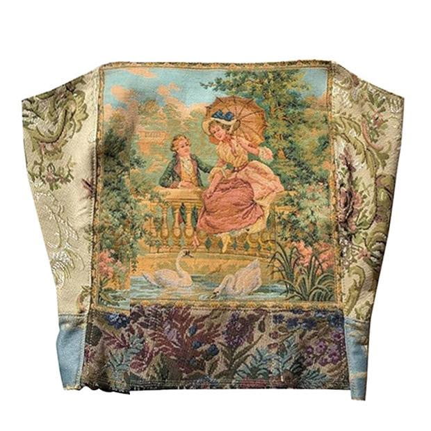 Aesthetic Embroidered Tube Top