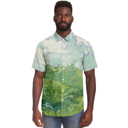 Van gogh green field Buttoned Shirt
