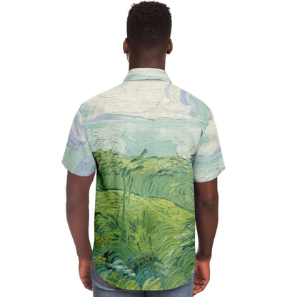 Van gogh green field Buttoned Shirt