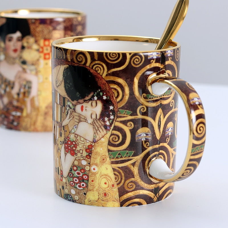 Gustave Klimt Coffee Cup With Spoon